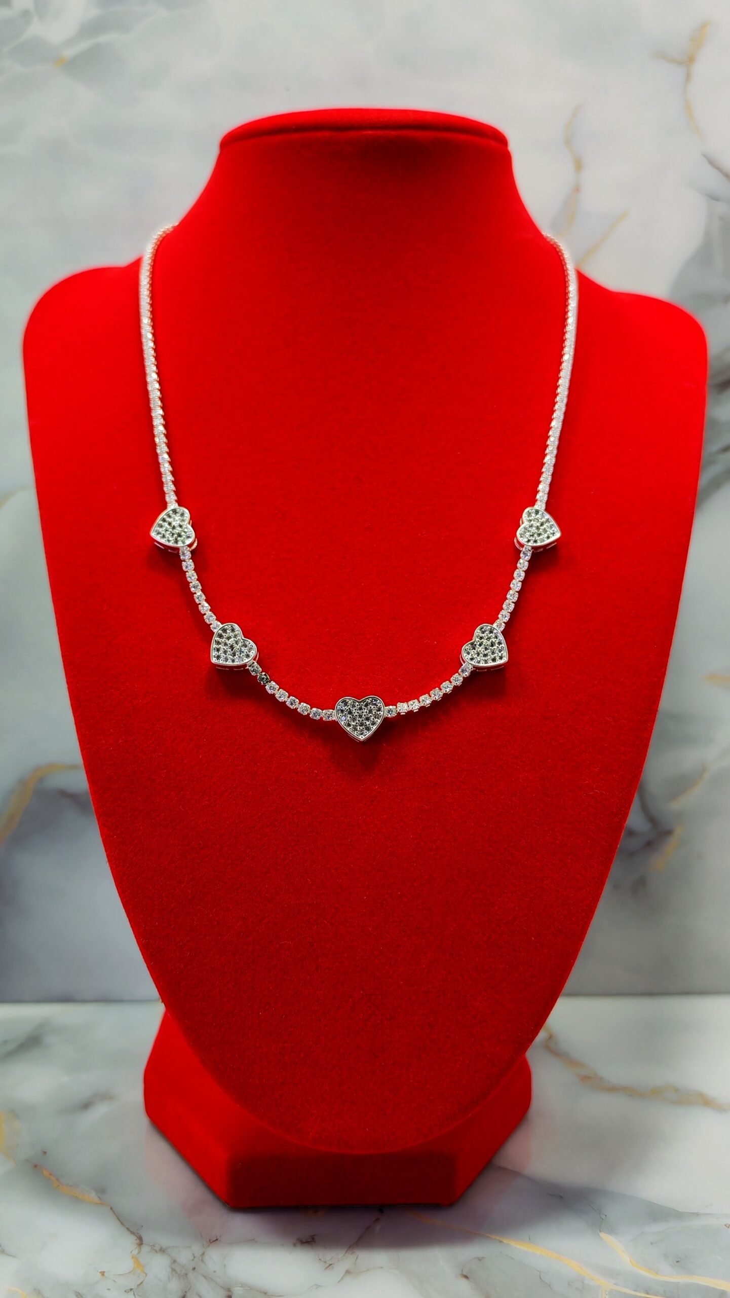 Cadena Modelo Tennis "Zircón Heart" - Imagen 2